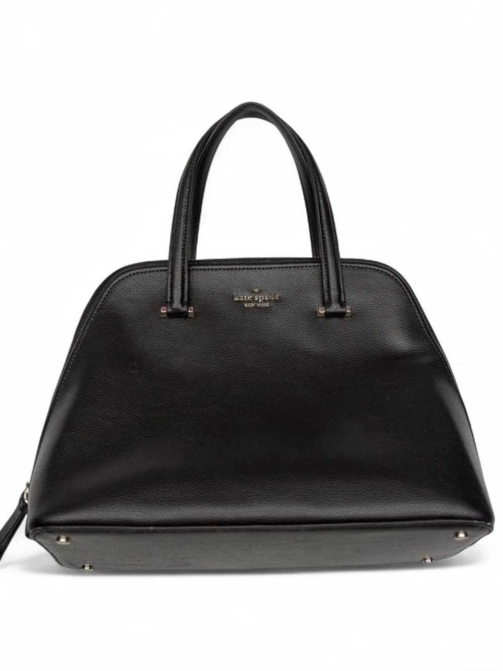 Kate Spade Black leather handbag with silver hardware